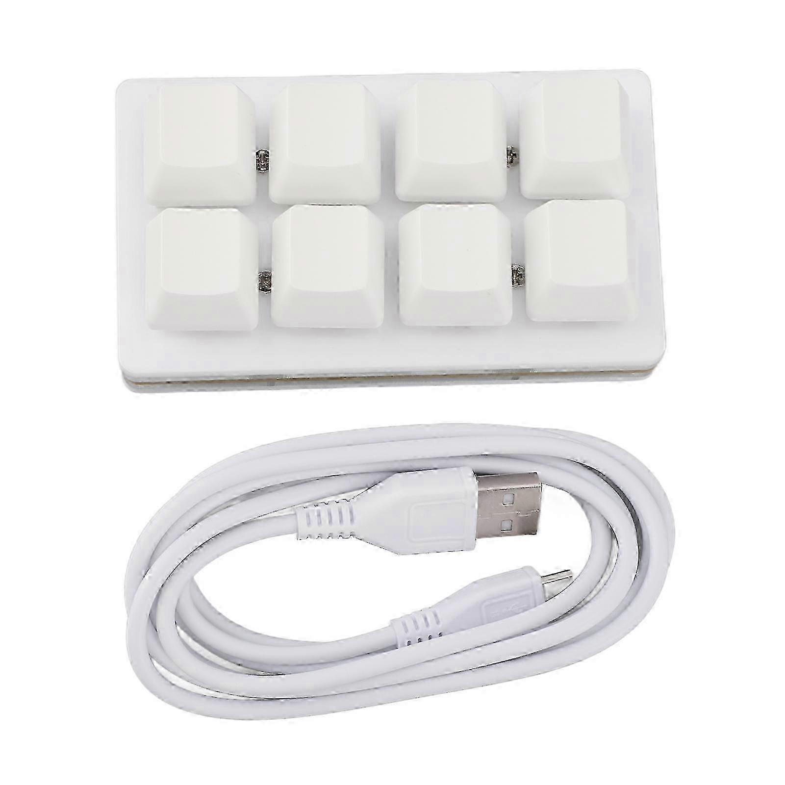 8 Key Keyboard Blue Switch Hot Swappable Copy Paste Shortcuts Mini Mechanical Keyboard for Work Rhythm Games