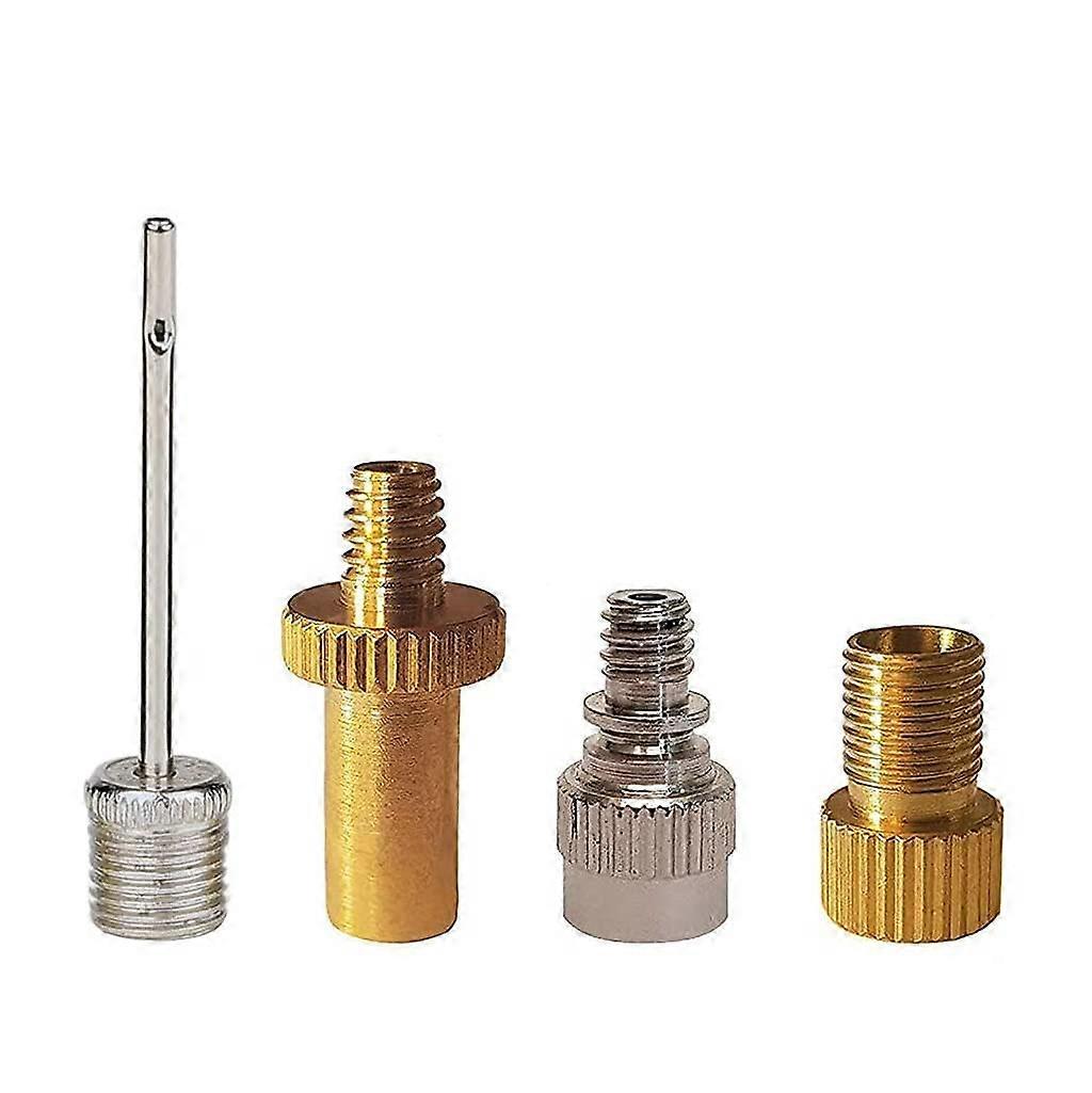 Set of 4 Bicycle Valve Adapters French to American Conversion for Pump Inflator and Ball Needle