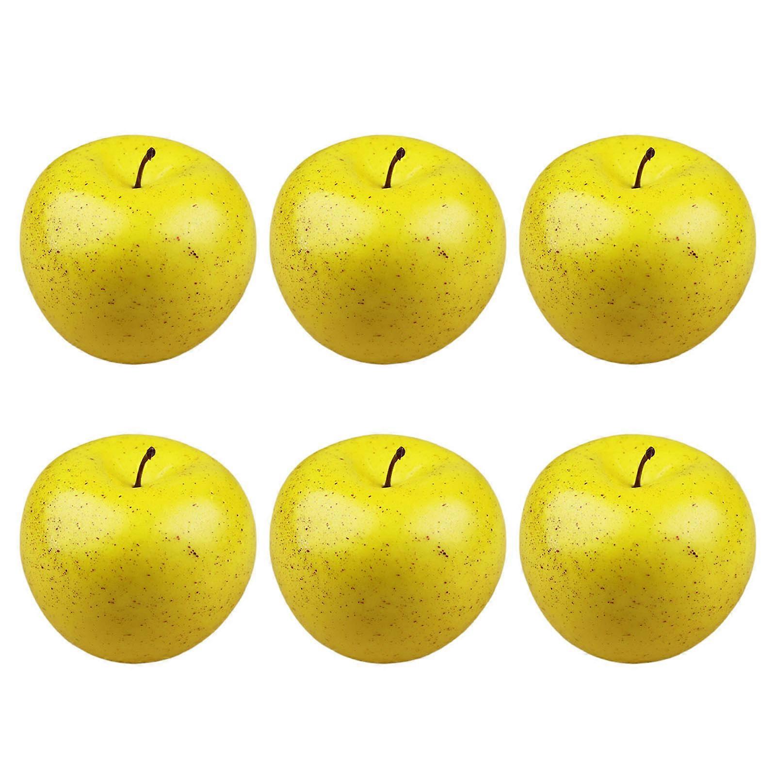 6pcs Simulated red Yellow Green Fruit Artificial Fruit Fake Fruit Model Decorative Layout Props Multi purpose Ornament Multicolor