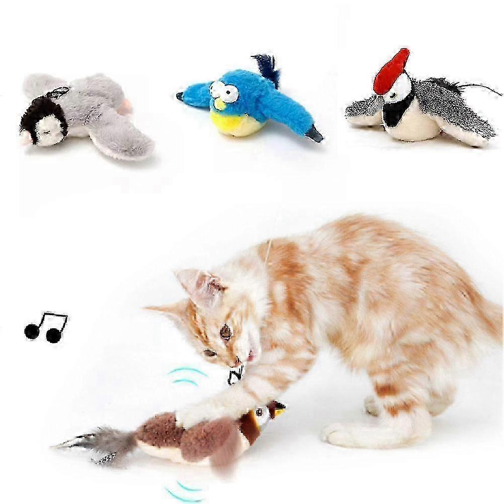 Electronic Interactive Flying Bird Cat Toy Hanging Pet Flapping Wings Sparro