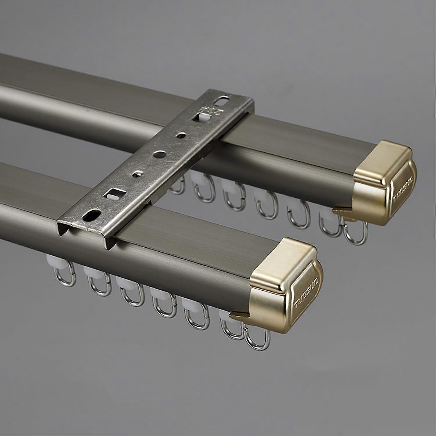 Ceiling Curtain Track System 14.8ft Adjustable Double Rails for Shower, Bay Window, RV Divider in Pink Blue Gold