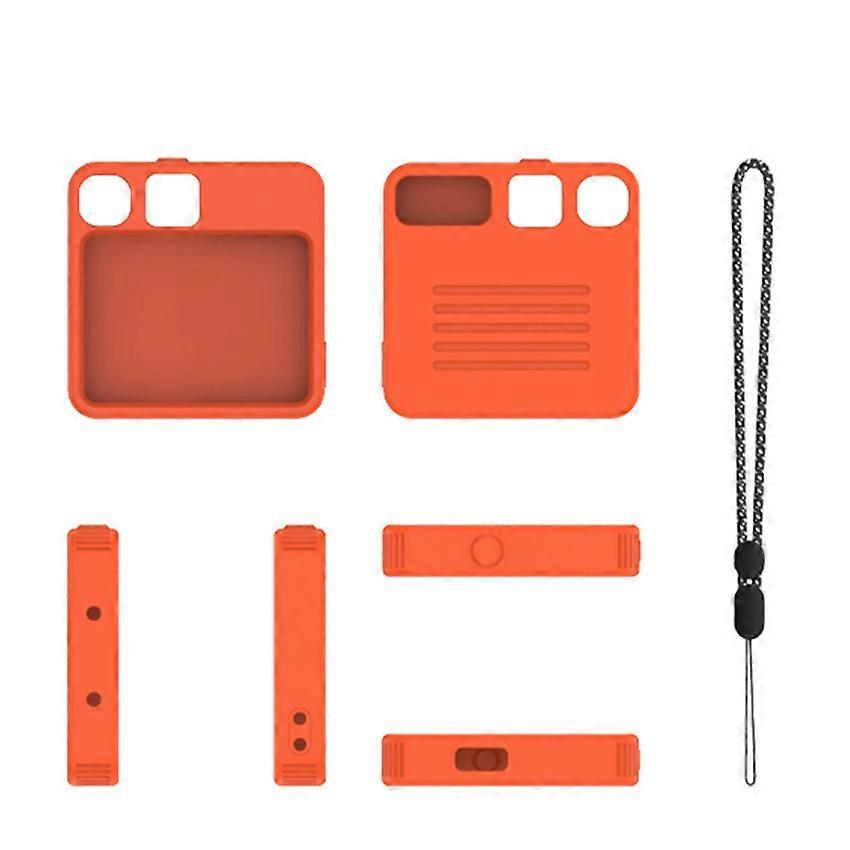 Pocket AI Device Silicone Protective Case for Rabbit R1 － Minimalist Solid Color Cover Shockproof Storage Case Soft Case Accessories Orange (C35)