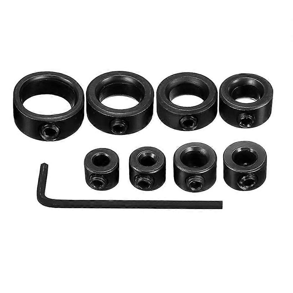 New Drill Depth Stop Bit Collar Set Adjustable Positioner Limit Ring Allen Wrench Tighten Stopper Set-Screws Woodworking Tool
