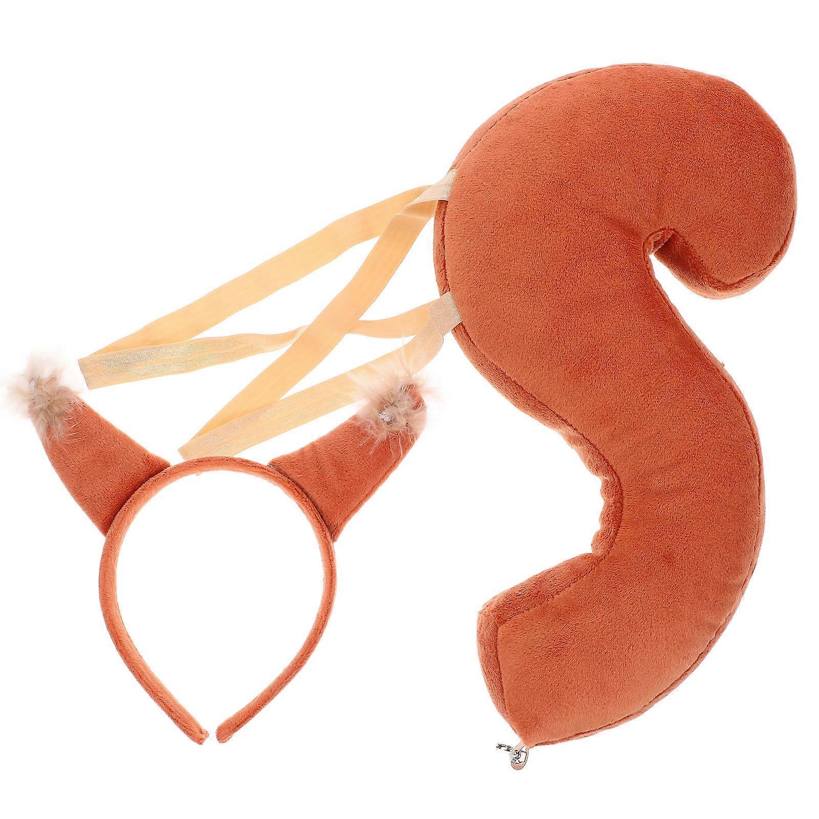Cosplay Squirrel Tail Set for Party 1Set Plush Animal Costume Accessory