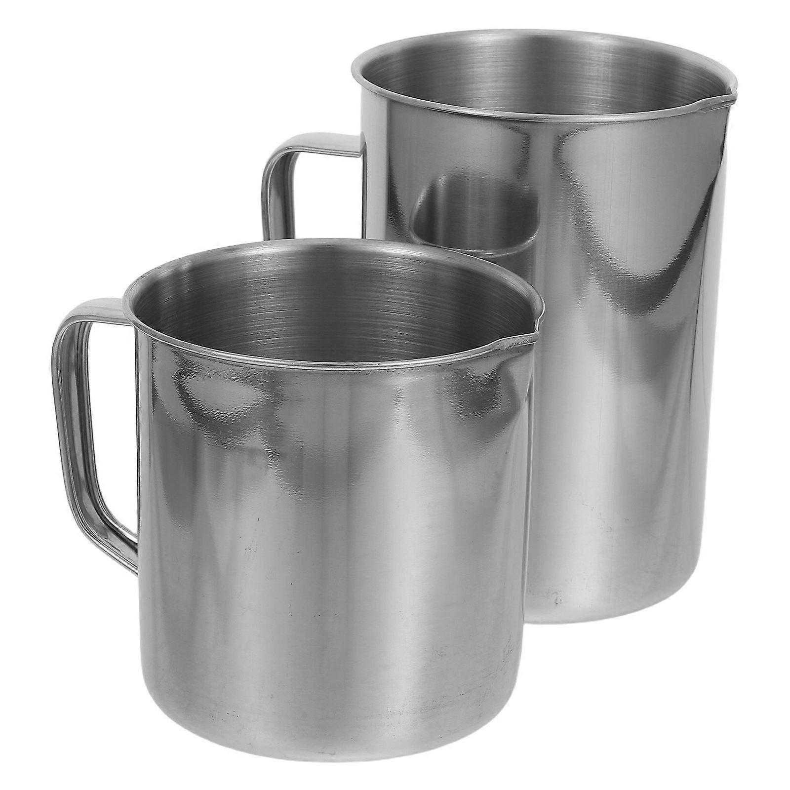 Stainless Steel Measuring Cups Experiment Measurement Cup for Kitchen 2Pcs