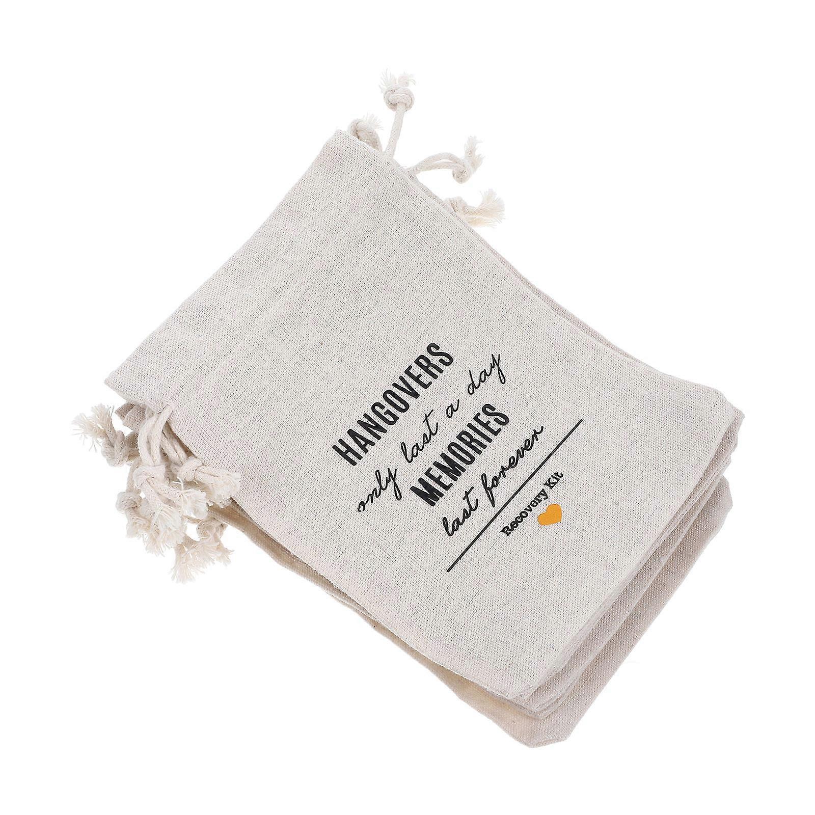 White Cloth Bag for Storage Drawstring Pouch 10Pcs Set