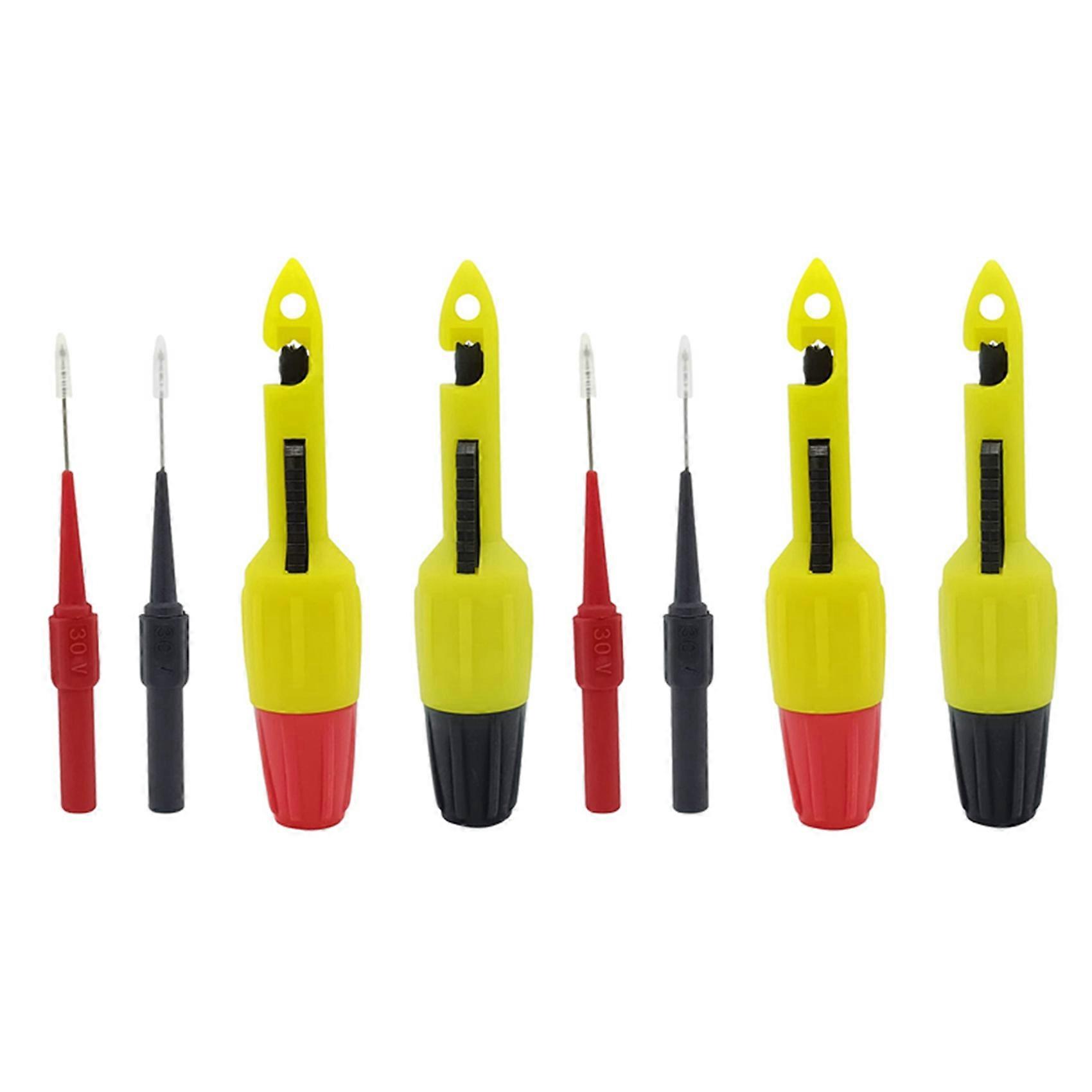 4 Pack Wire Piercing Probe Insulation Piercing Clip with Insulated Wire Piercing Probe,Inspection of Automotive Circuits