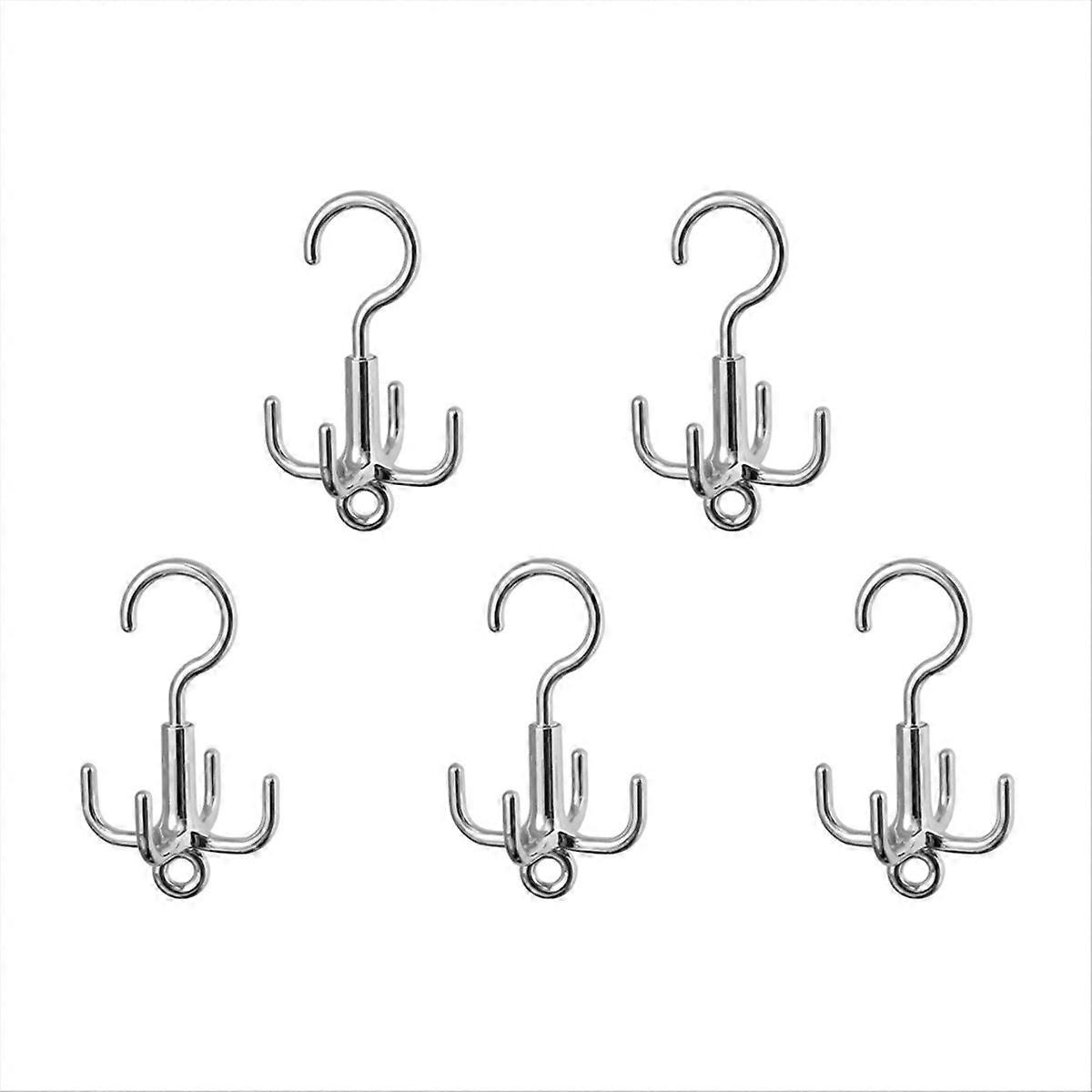 5PCS 360° Rotating Hanger Hooks Space Saving Wardrobe Organizer