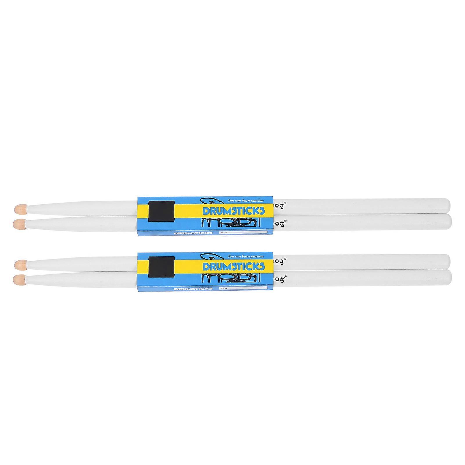 Drum Sticks for Beginners and Children Made of Synthetic Material White Color Lightweight and Durable 2 Pairs