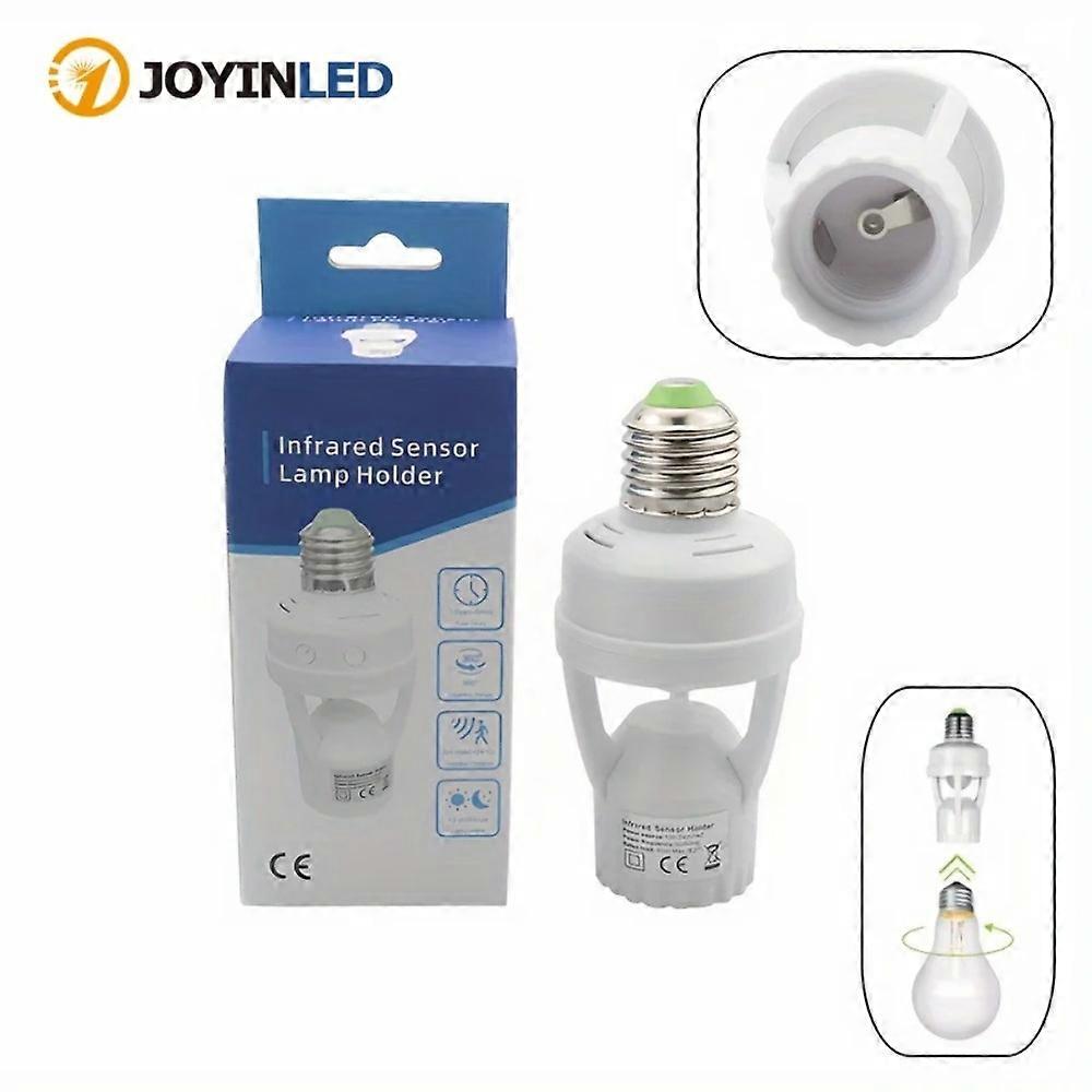 1pc PIR Motion Sensor & Light Control Switch-Energy-Saving,Easy-Install E27LED Lamp Holder with Adjustable Ambient Light Level