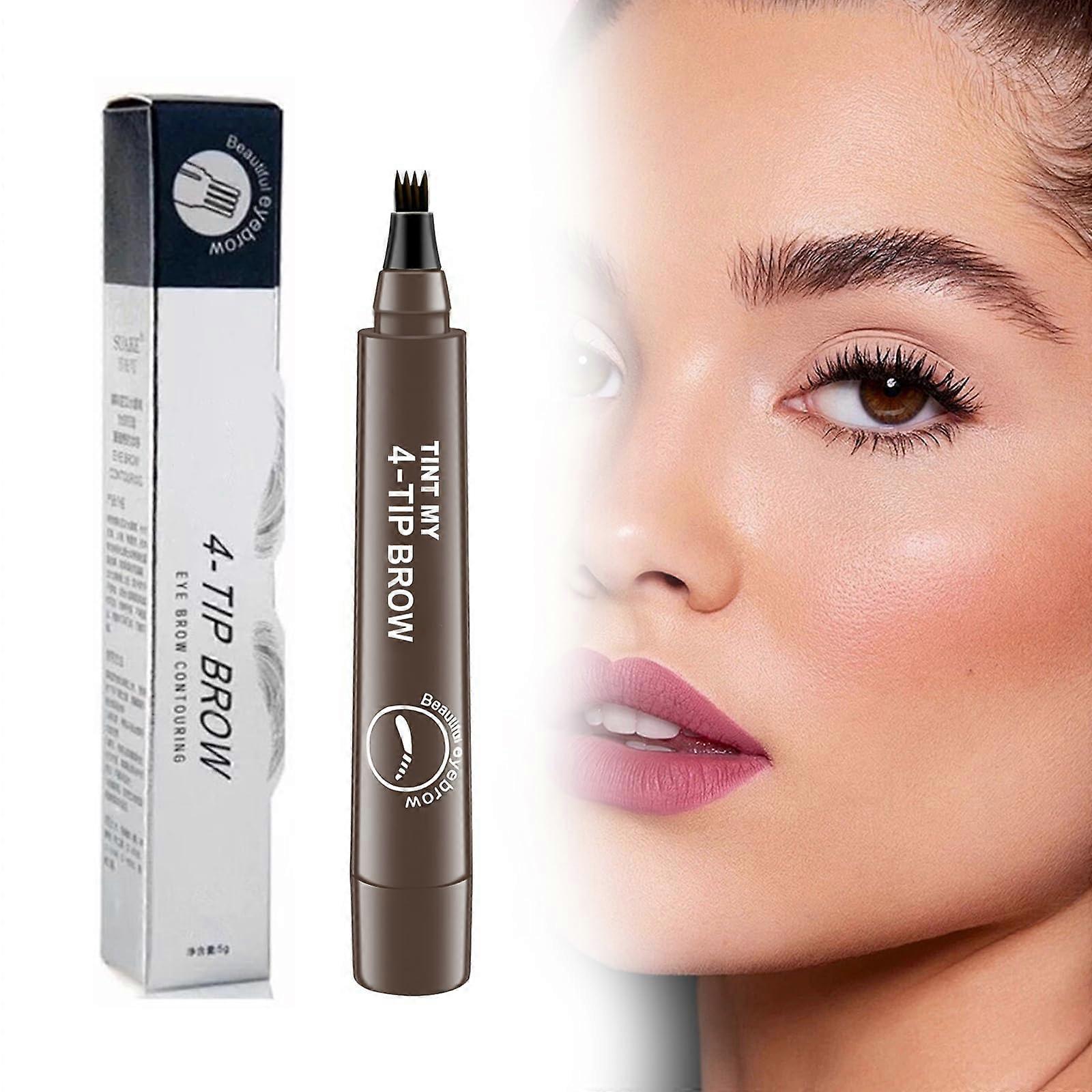 Waterproof Micro Fork Eyebrow Pencil Dark Brown with FourFork Precision Tip for Natural LongLasting Brows