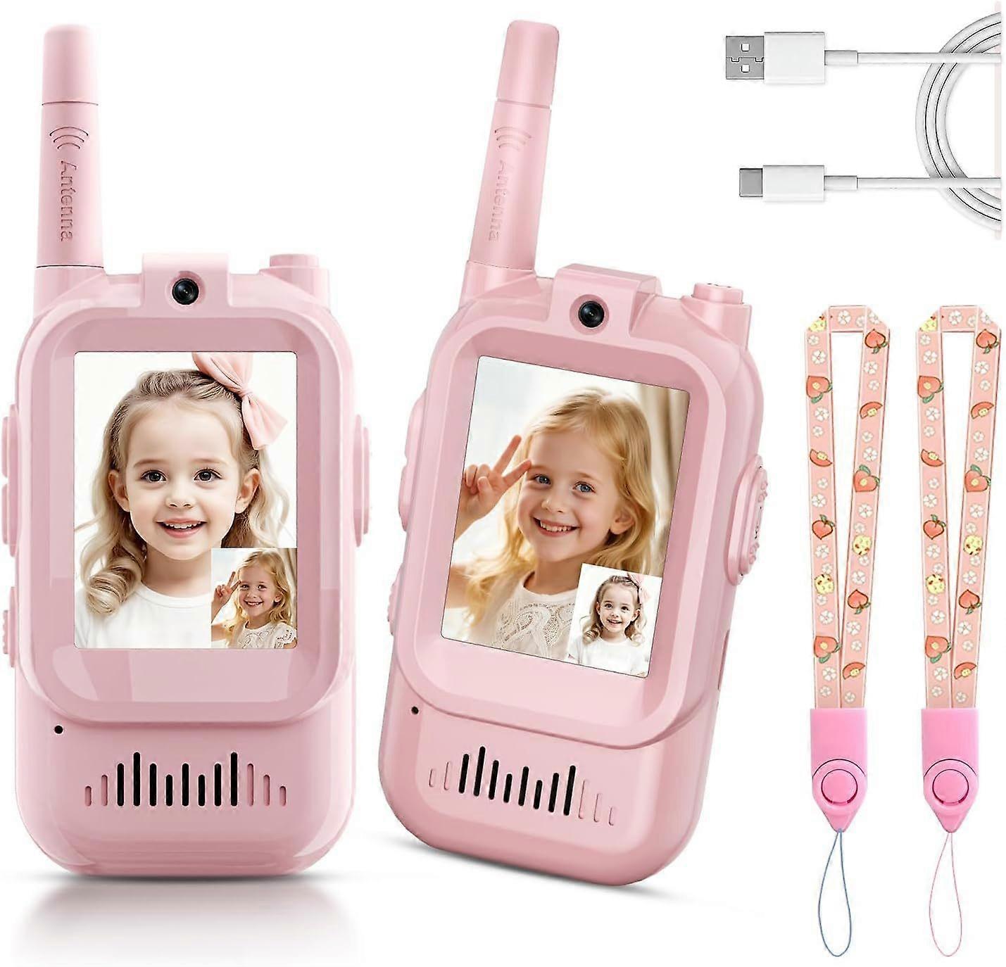 2025 Newest Children's Video Walkie-Talkie, 2-Pack, Handheld Rechargeable Video Walkie-Talkie with Camera, Communication Range 1.5 km.