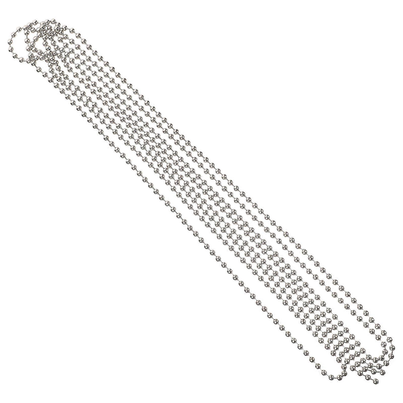 Silver Roller Blind Beaded Cord Chain for Curtain Bead Rope 2Sets