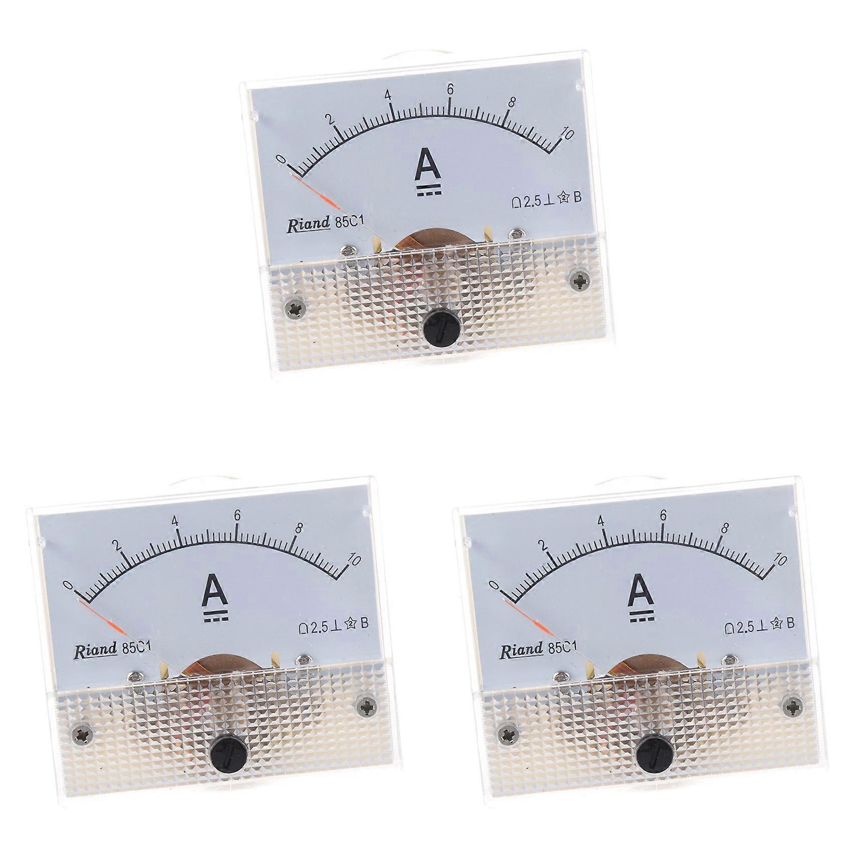 3X 85C1 DC 0-10A Rectangle Analog Panel Ammeter Gauge