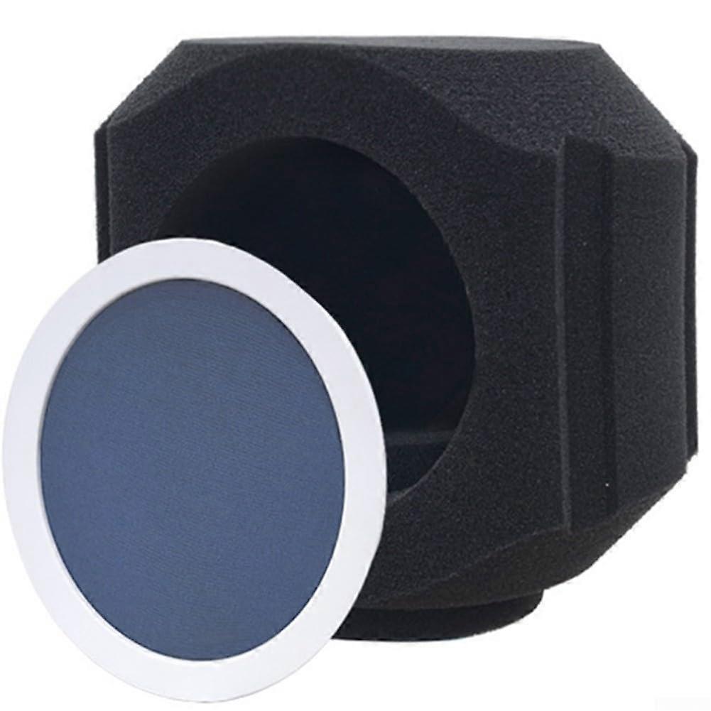 Compact Microphone Isolation Shield TwoTone White And Black Finish Optimized Reflection Control For  Audio