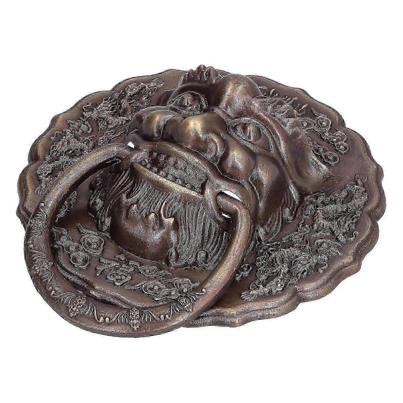 Brass Door Pull Handle Black Door Knocker For Double Gates And Entry Doors Hardware Accessory-yvan