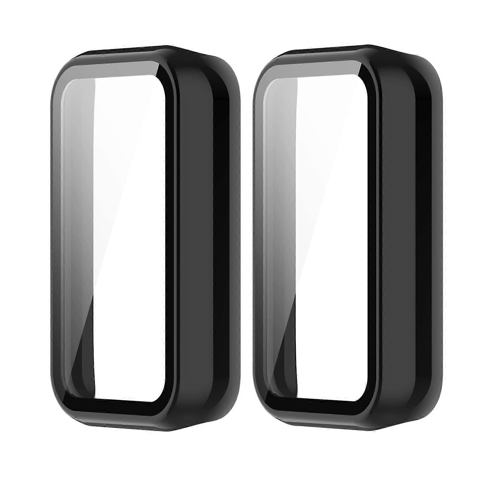Case with BuiltIn Tempered Glass Screen Protector, 360° Full Coverage Black for Amazfit Band 7