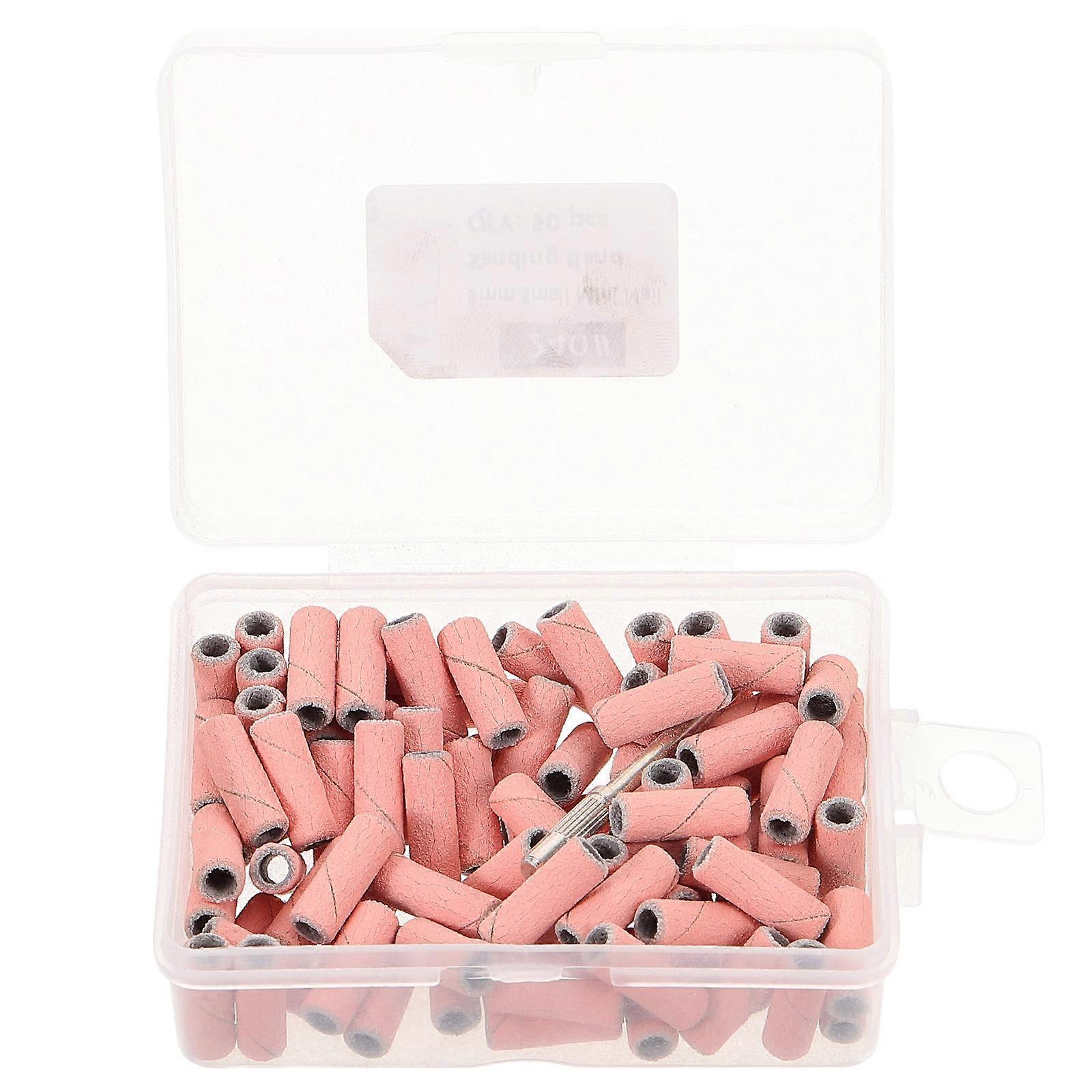Nail Drill Sanding Bands 1Set for Nail with Pink Mini Grinding Bits