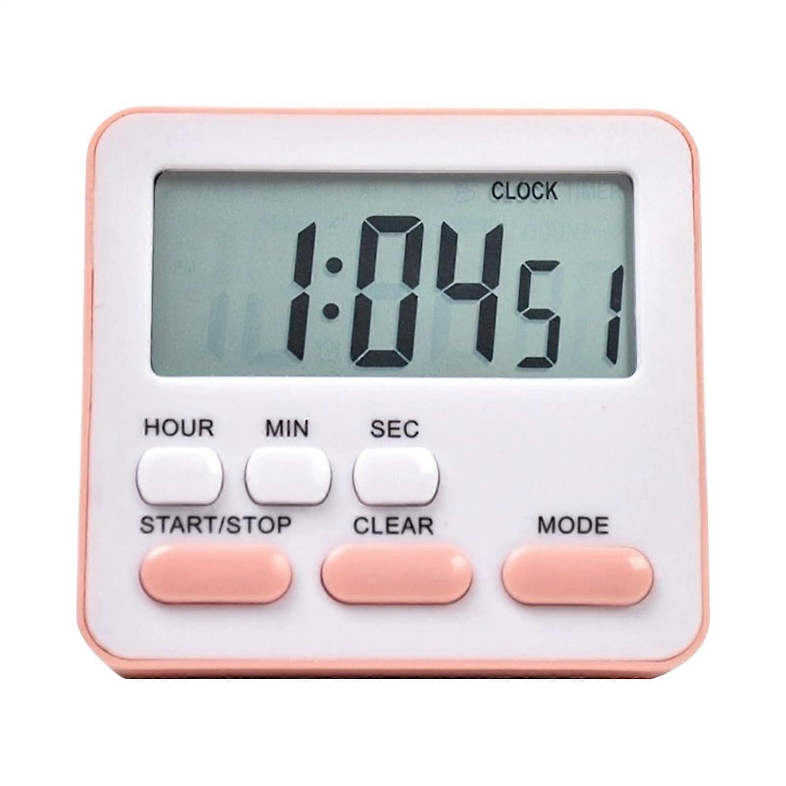 Digital Kitchen Timer with Large Display, Silent Countdown Mode for Cooking, Studying, Workout, Pink