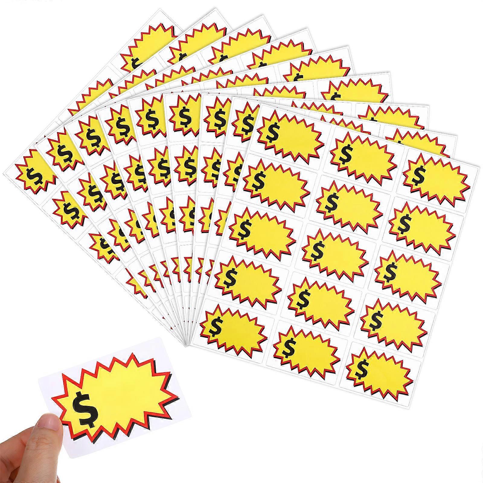 Retail Stickers Label Stickers for Stores 40 Sheets Yellow Writable Sheets