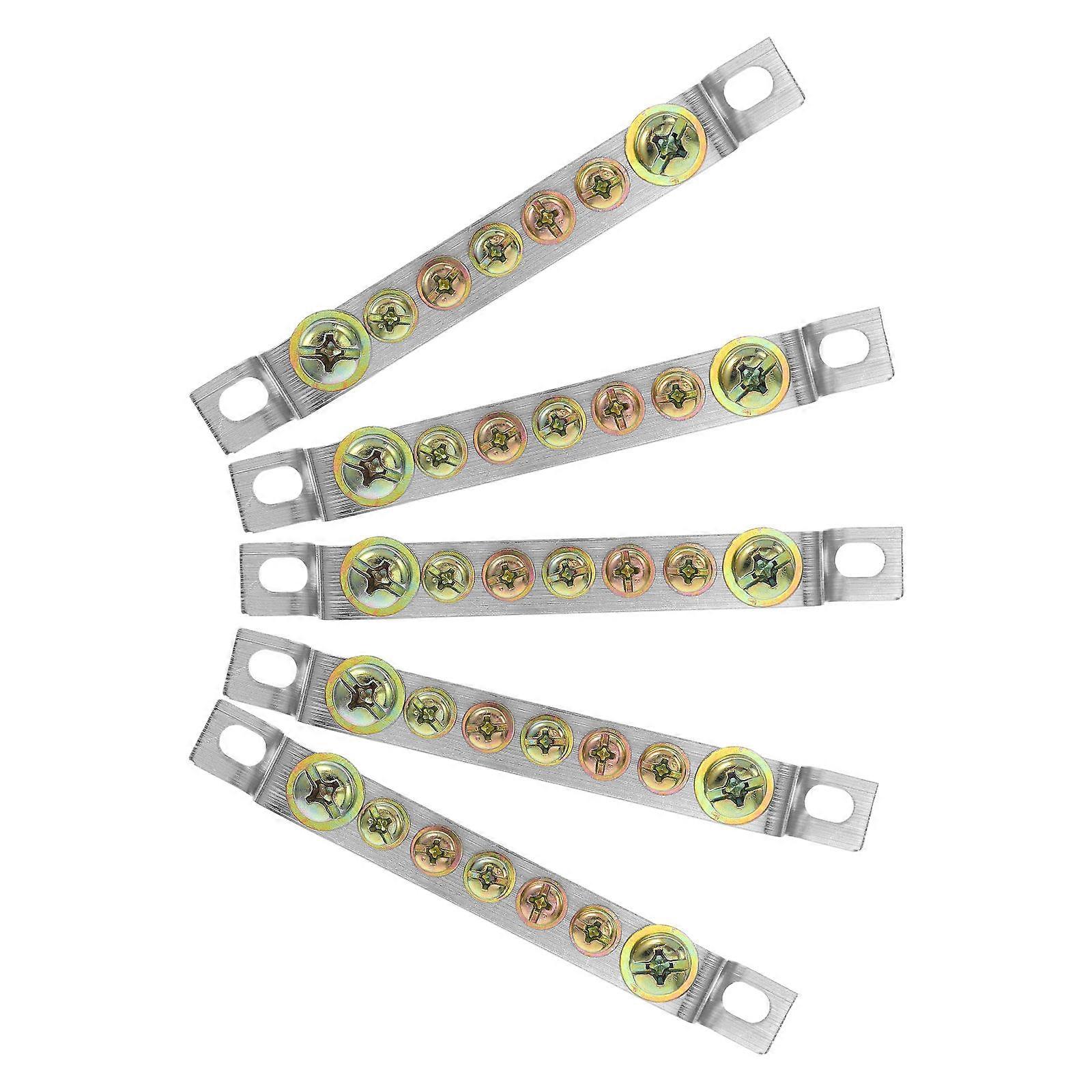 Silver Electrical Grounding Terminal Block for Wiring 5Pcs Heat Resistant