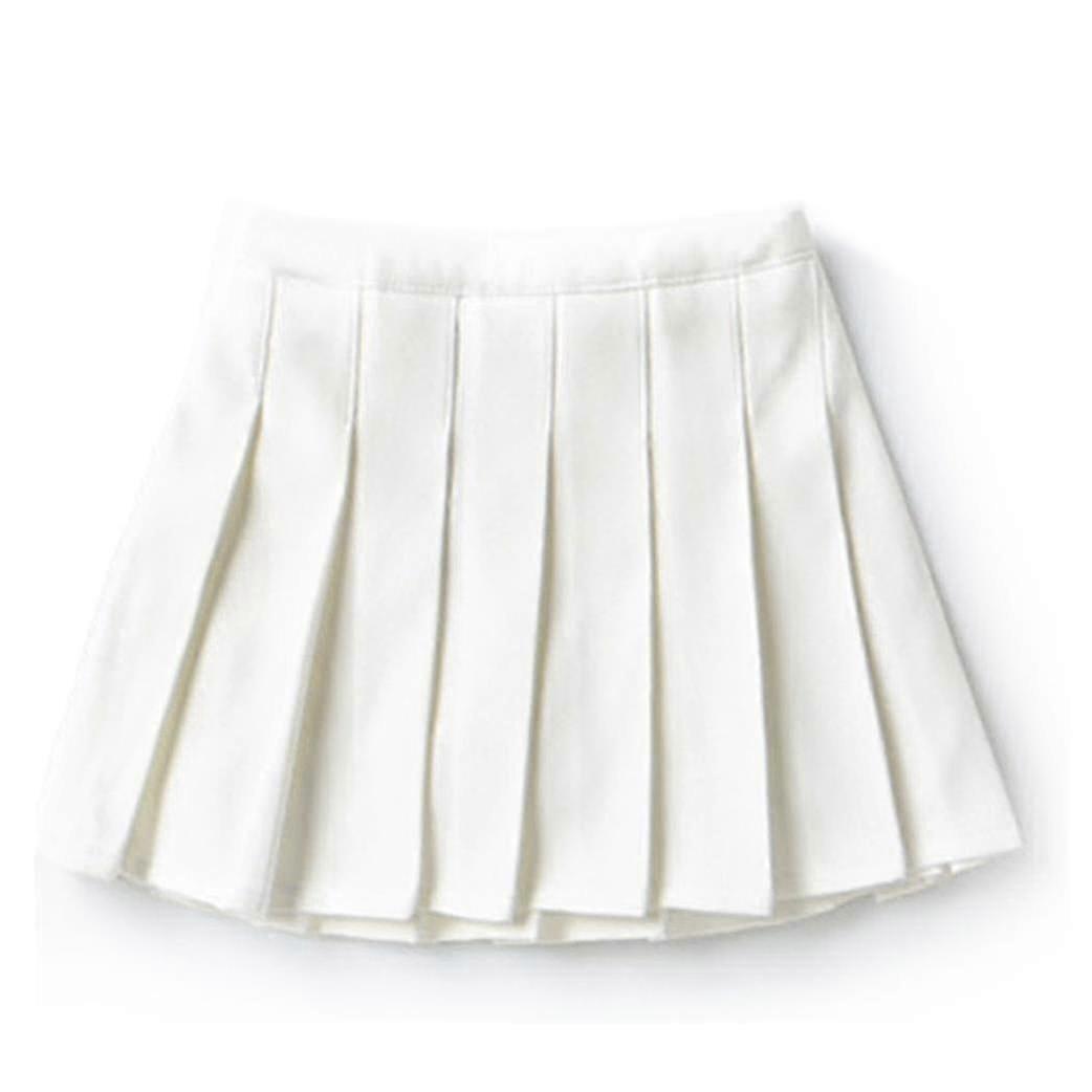 Girls High Waisted Pleated Zip Tennis Style Skater Mini Skirt (kids) - Yx