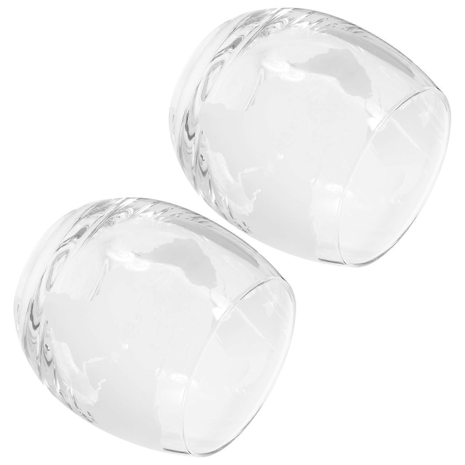 World Map Glasses Modern Home Style Drinking Glassware Set For Festivals 2Pcs