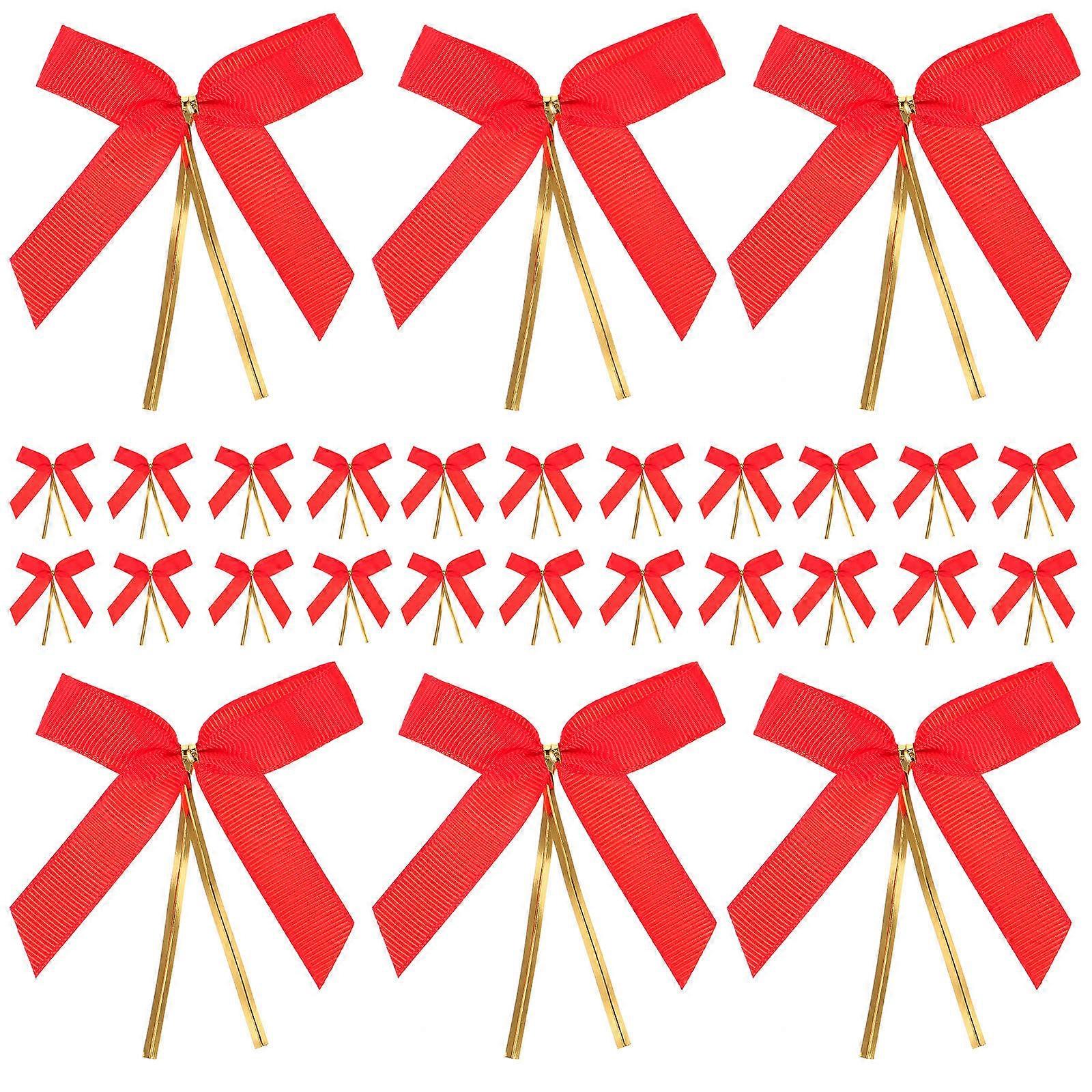 Ribbon Ornament Hangers Polyester Birthday Red 1.5cm Width 50Set