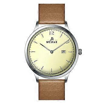 Westar Profile Läderarmband Ljus Champagnefärgad Urtavla Quartz 50217STN182 Herrklocka