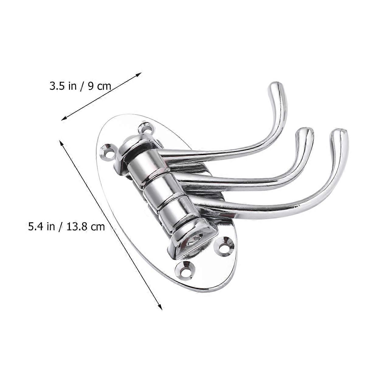 Swivel Coat Hook 2Pcs Wall Mounted Triple Swing Clothes Hanger for Storage Use