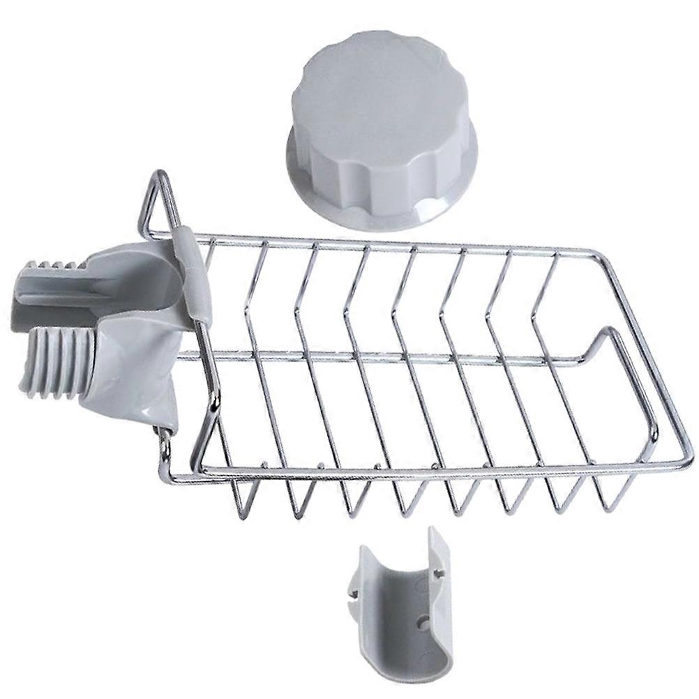 Sponge Storage Rack Kitchen Accessory for Storage 4Pcs Silver Drain Rack