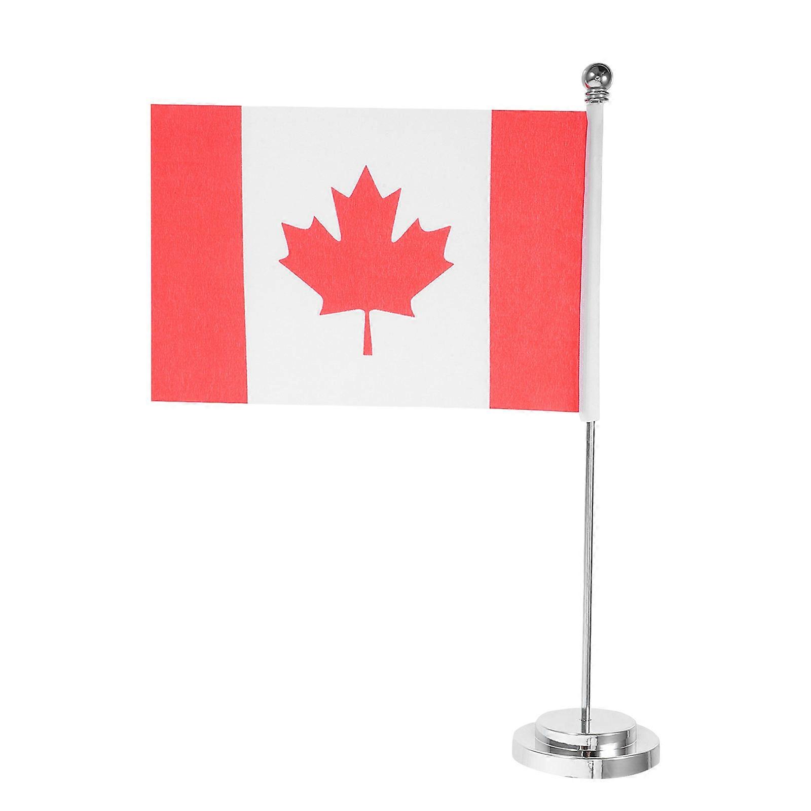Miniature Canada Desk Flags for Decoration 5Pcs Small Polyester National Flags