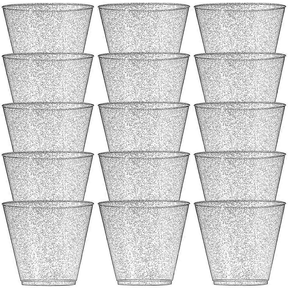 Glitter Cups for Wedding Use 20Pcs Silver Party Tumblers