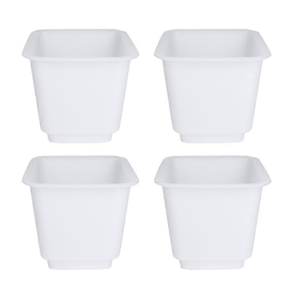 4Pcs Rectangle Leg White Matte PP Plastic Height Feet Pad Accessories 26-27s