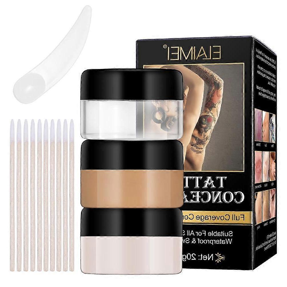 Tattoo Concealer Waterproof Cover Up Makeup Long Lasting Full Coverage for Scars and Birthmarks