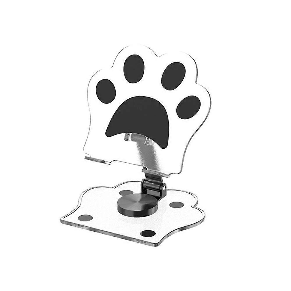 Potable Cute Cat Paw Tablet Computer Stand Holder Foldable Acrylic Phone Desktop Mount Rotatable Stable Bracket Vlog
