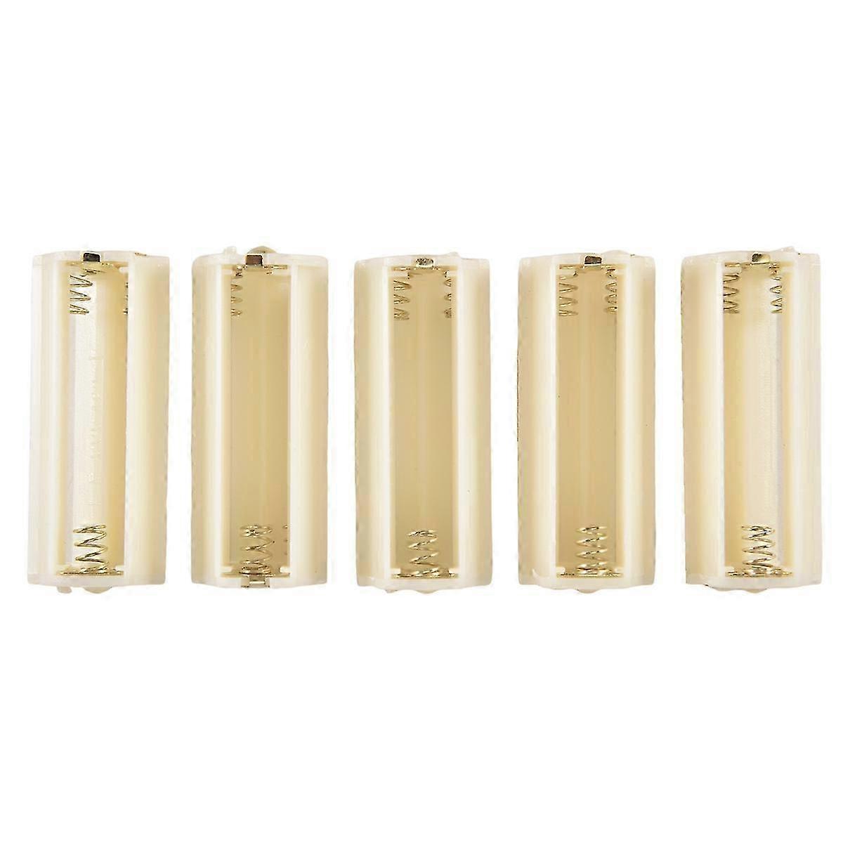 Flashlight Cylindrical 3 x AAA Battery Plastic Holder Box 5Pcs