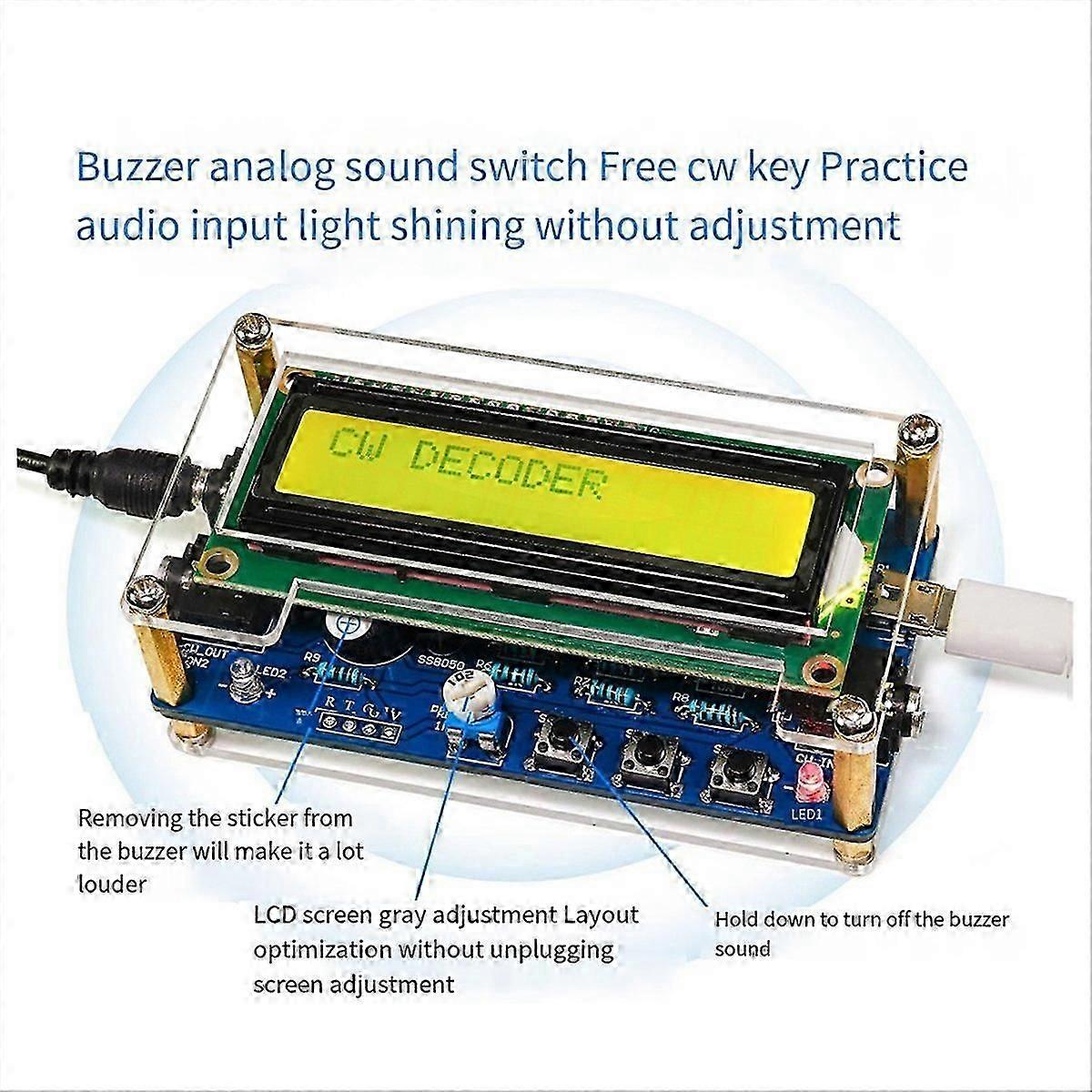 Upgraded -069B CW Morse Code Decoder Trainer Parts Electronic DIY Circuit Board Welding Practice Kit