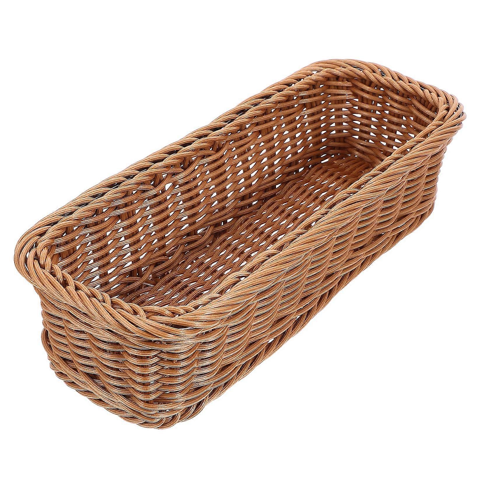 Utensil Organizer Rattan Flatware Storage Basket for Chopstick Fork Spoon Kitchen SpaceSaving Design