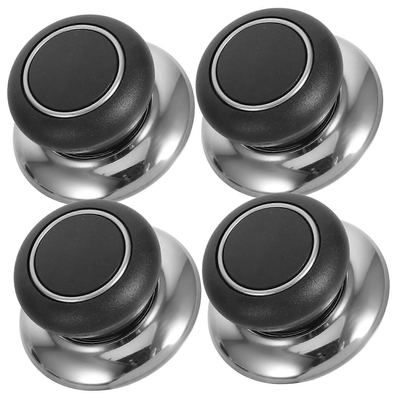 4pcs Universal Heat Resistant Pot Lid Replacement Knobs for Kitchen Cooking Pots Black Durable Grip