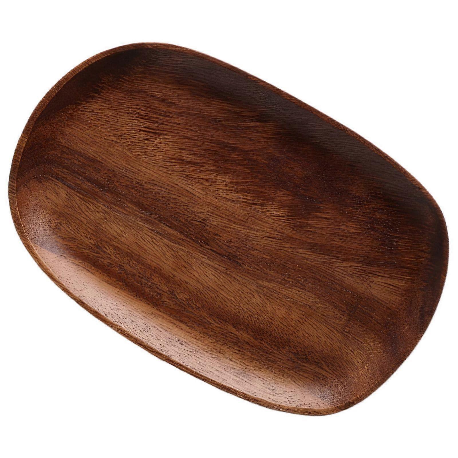 Walnut Serving Tray Wooden Cheese Board for Snacks and Fruit Rustic Dark Brown 11.8'x7.9'
