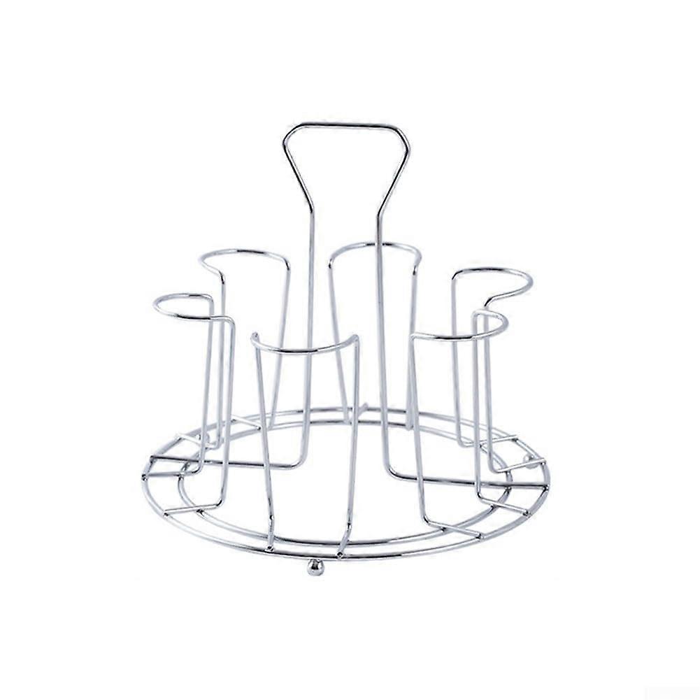 Glass Cup Holder Stainless Steel Upside Down Drying Rack, 6 Position Space Saving Kitchen Organizer