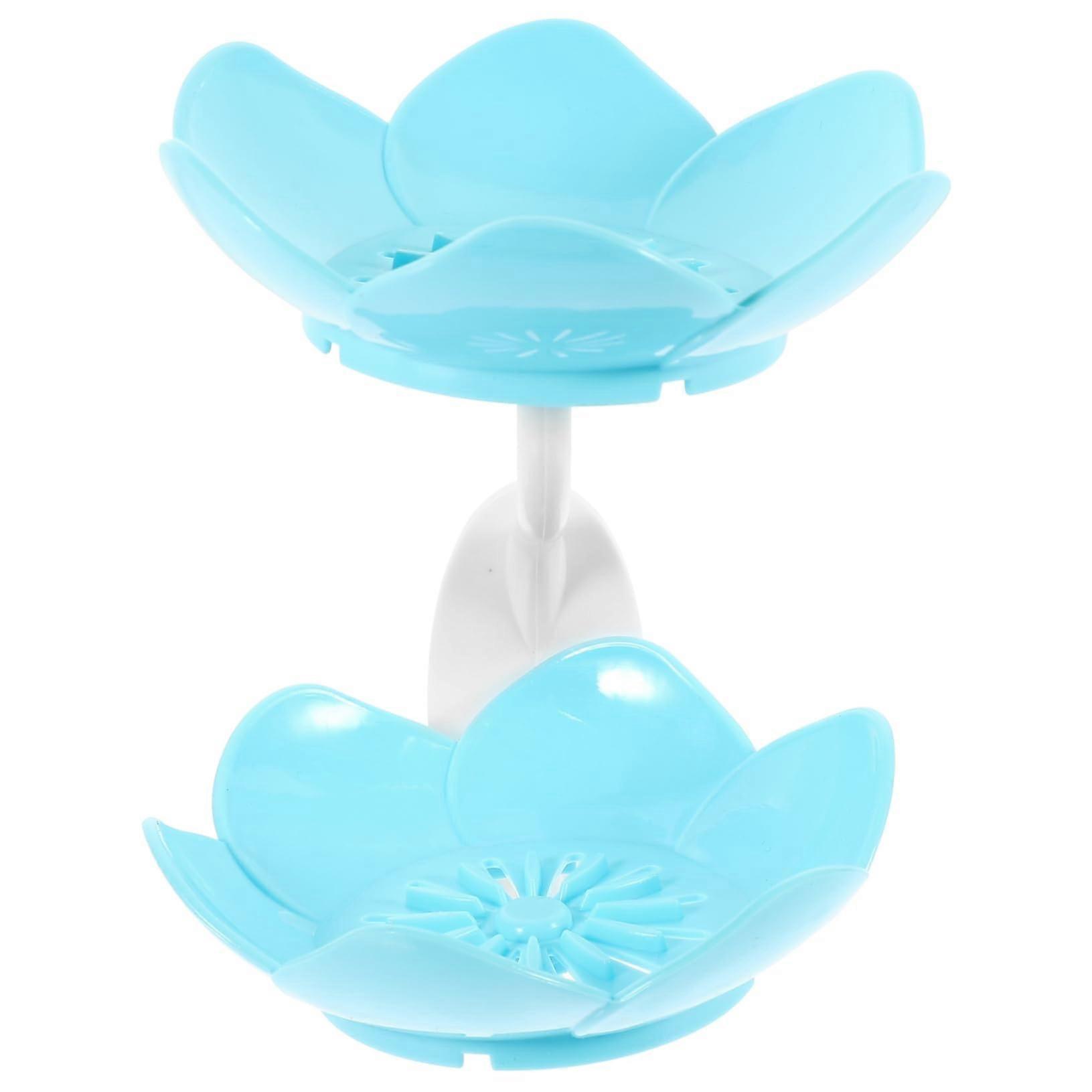 Wall Mounted Soap Dish Double Layer Drain Design Flower Shape for Bathroom and Kitchen Shower