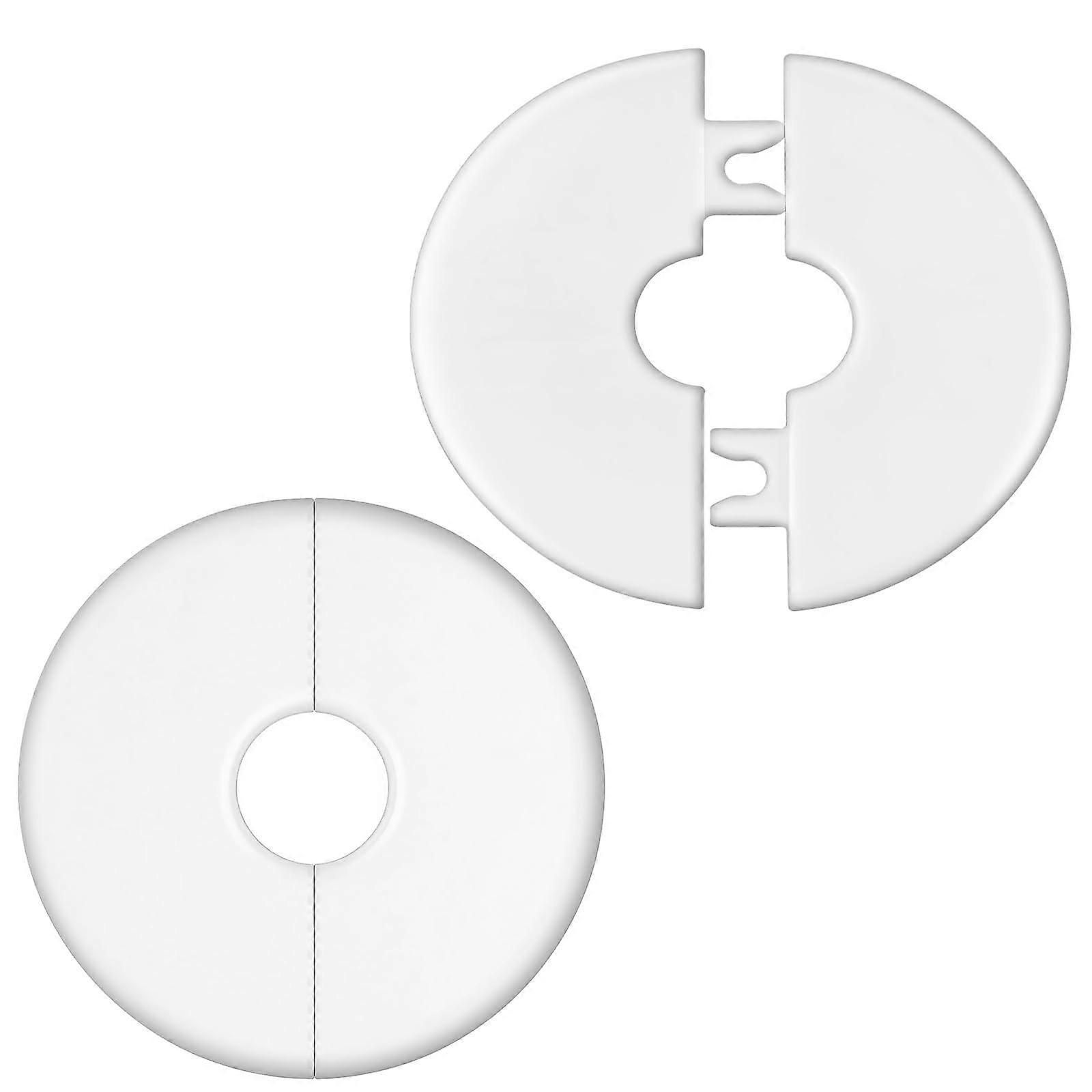 2 Pcs Pipe Cover Plate Wall Split Flange, SelfAdhesive ABS Escutcheon for Gap Concealment