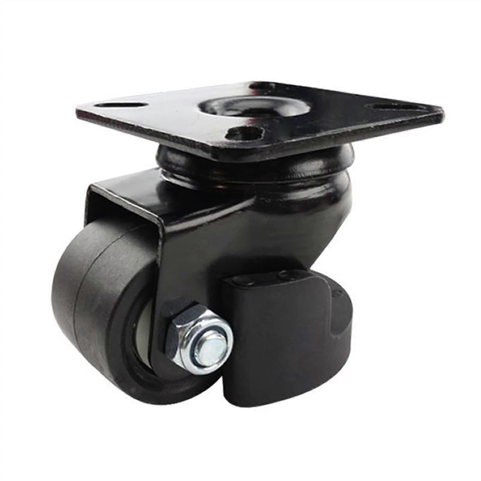 2 Inch Adjustable Leveling Foot and Low Gravity Caster Wheel for Heavy Equipment Frames, 1Pc