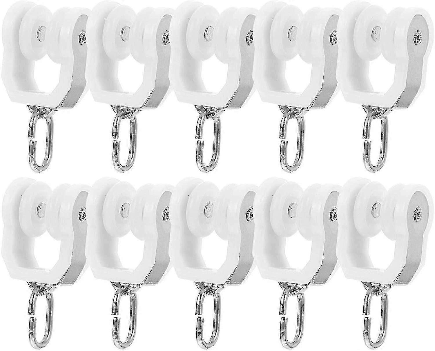 10 Pcs Plastic Curtain Track Gliders Sliding Rollers