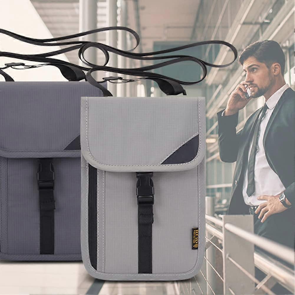 RFID Neck Travel Wallet Waterproof Passport Holder with RFID Blocking and Adjustable Strap