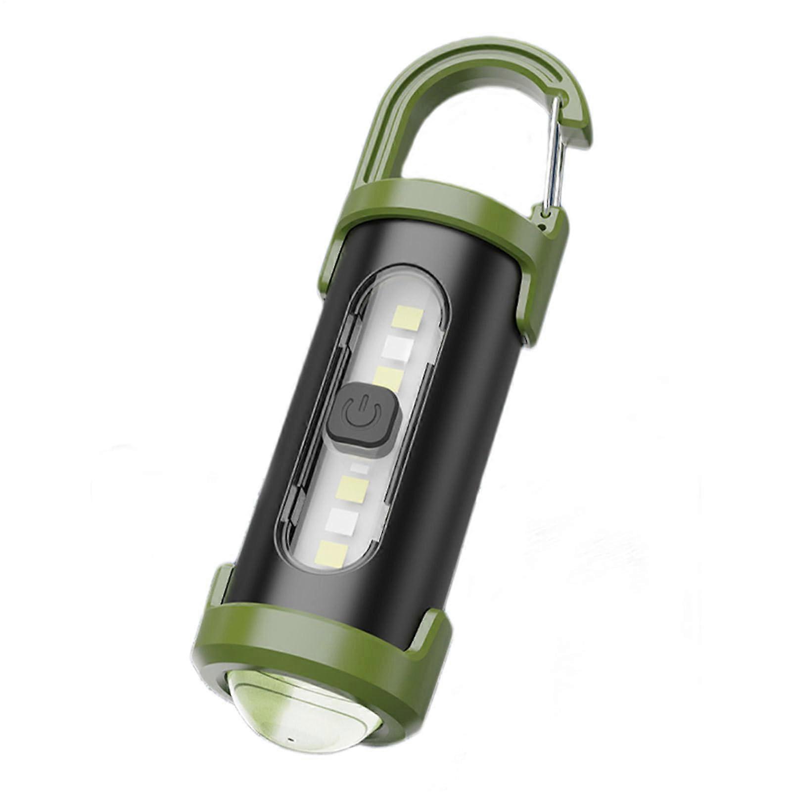 LED Keychain Flashlight, Waterproof 4Mode Rechargeable Pocket Light with Hook for Outdoor Safety