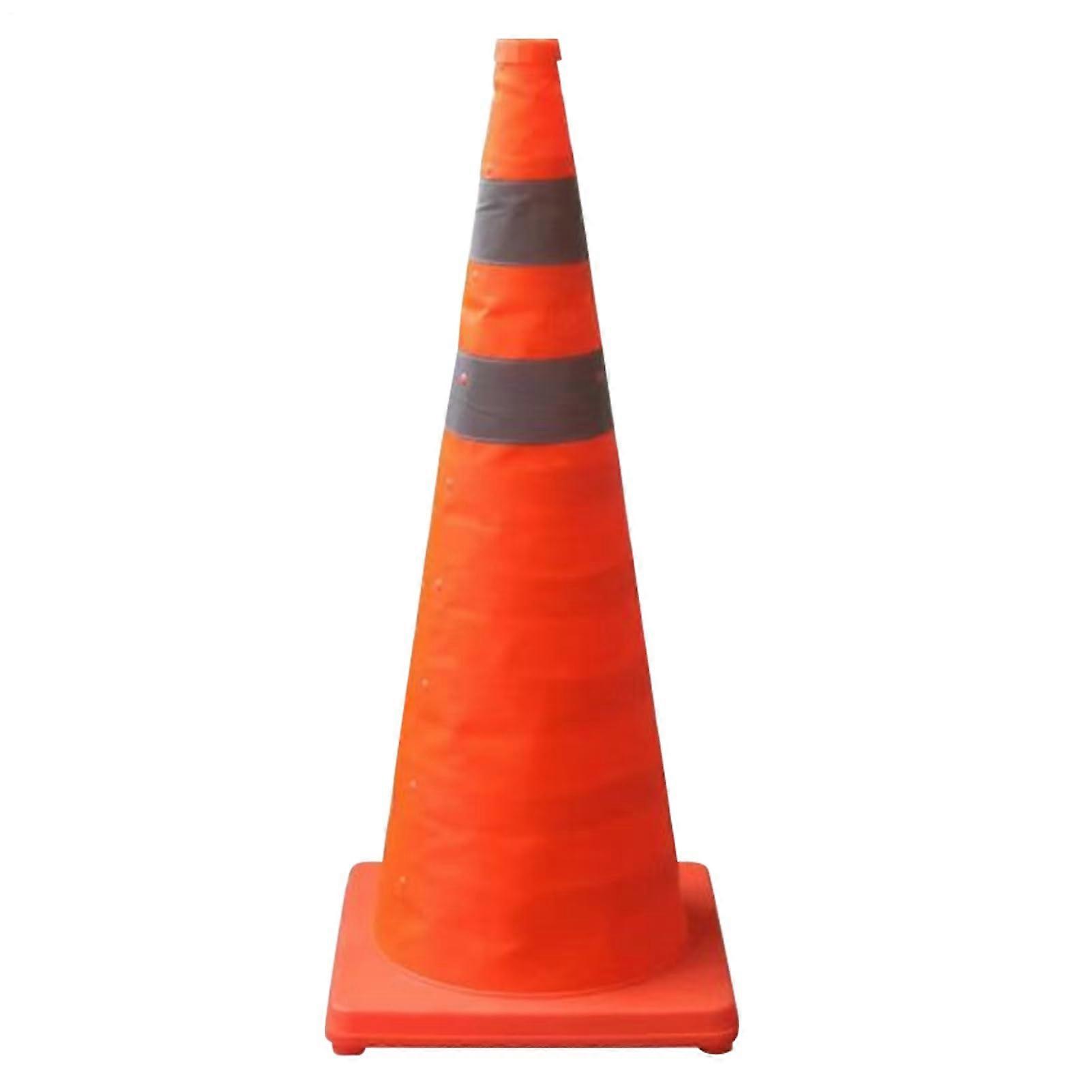 Orange Reflective Traffic Safety Cone 60cm with 360° Reflective Pattern and WindResistant Base