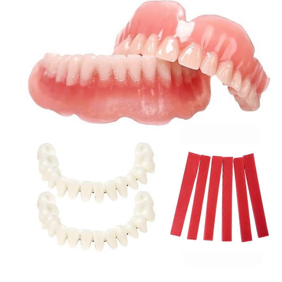 Fake Teeth DIY Denture Kit for Home Use, Reusable Adjustable Temporary Dentures Full Set
